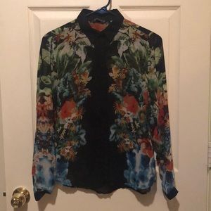 Zara Trafaluc Collection Sheer long sleeve top